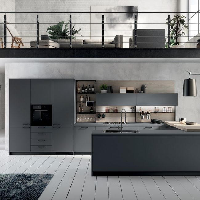 Кухня Scavolini Mood серая