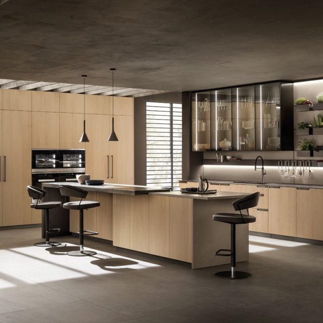 кухня Scavolini Mia светлое дерево