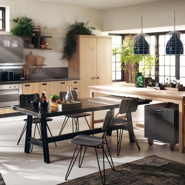 Кухня Cucina Diesel Social - бук, темная столешница