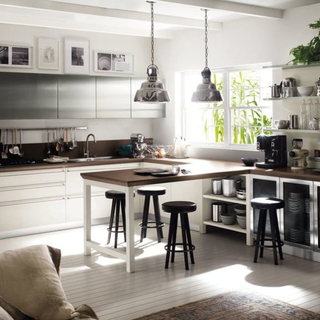 Кухня Cucina Diesel Social со столом-полуостровом