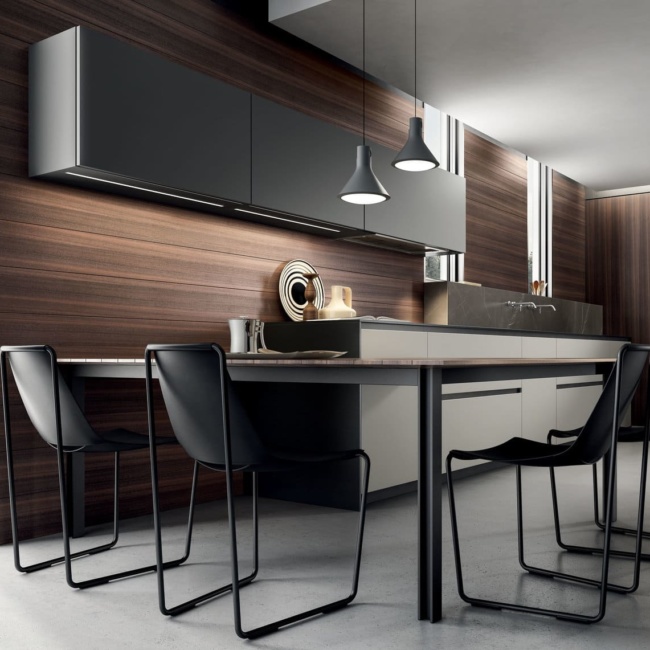 кухня Aster Modern - стол на углу рабочей поверхности
