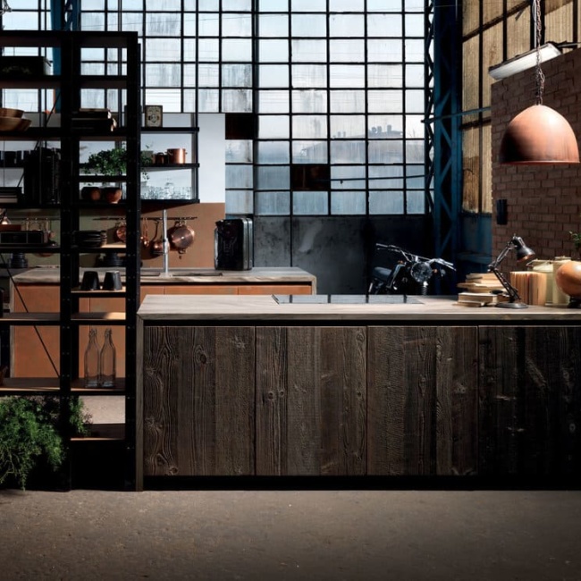 кухня ASTER FACTORY в темном дереве