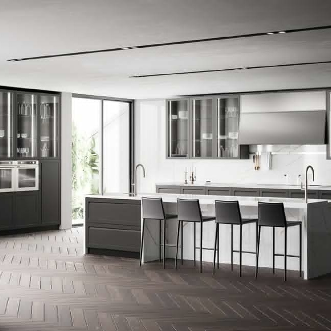кухня SCAVOLINI CARATTERE - стеклянные фасады