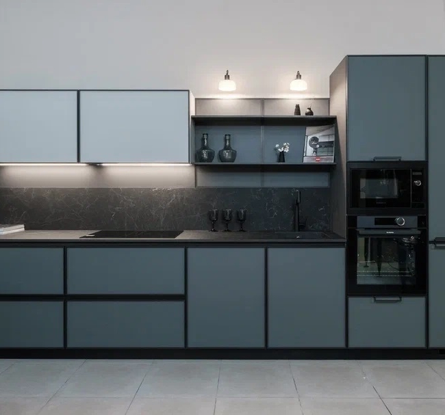 Scavolini mod Jeometrica в отделке Fenix Verde Comodoro